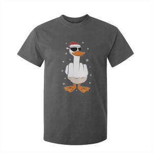 Funny Christmas Offensive Rude Duck T Shirt For Kid I Dont Give A Duck Middle Finger Xmas TS11 Dark Heather Print Your Wear
