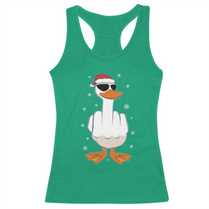 Funny Christmas Offensive Rude Duck Racerback Tank Top I Dont Give A Duck Middle Finger Xmas TS11 Irish Green Print Your Wear