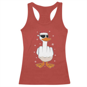 Funny Christmas Offensive Rude Duck Racerback Tank Top I Dont Give A Duck Middle Finger Xmas TS11 Red Print Your Wear
