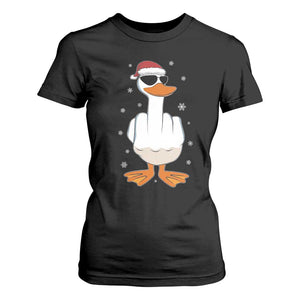 Funny Christmas Offensive Rude Duck T Shirt For Women I Dont Give A Duck Middle Finger Xmas TS11 Black Print Your Wear