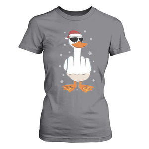 Funny Christmas Offensive Rude Duck T Shirt For Women I Dont Give A Duck Middle Finger Xmas TS11 Charcoal Print Your Wear