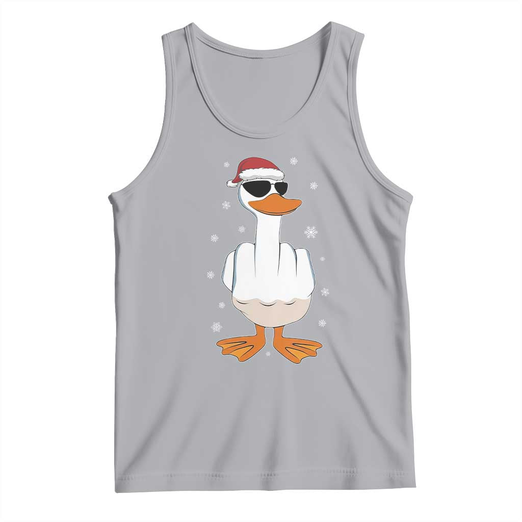 Funny Christmas Offensive Rude Duck Tank Top I Dont Give A Duck Middle Finger Xmas TS11 Athletic Heather Print Your Wear