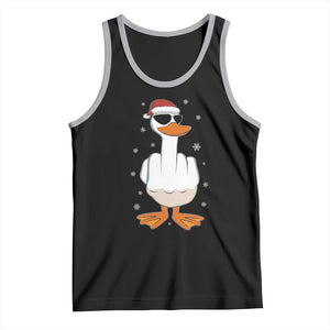 Funny Christmas Offensive Rude Duck Tank Top I Dont Give A Duck Middle Finger Xmas TS11 Black Athletic Heather Print Your Wear