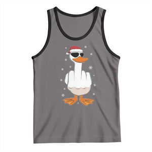 Funny Christmas Offensive Rude Duck Tank Top I Dont Give A Duck Middle Finger Xmas TS11 Deep Heather Black Print Your Wear