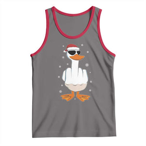 Funny Christmas Offensive Rude Duck Tank Top I Dont Give A Duck Middle Finger Xmas TS11 Deep Heather Red Print Your Wear