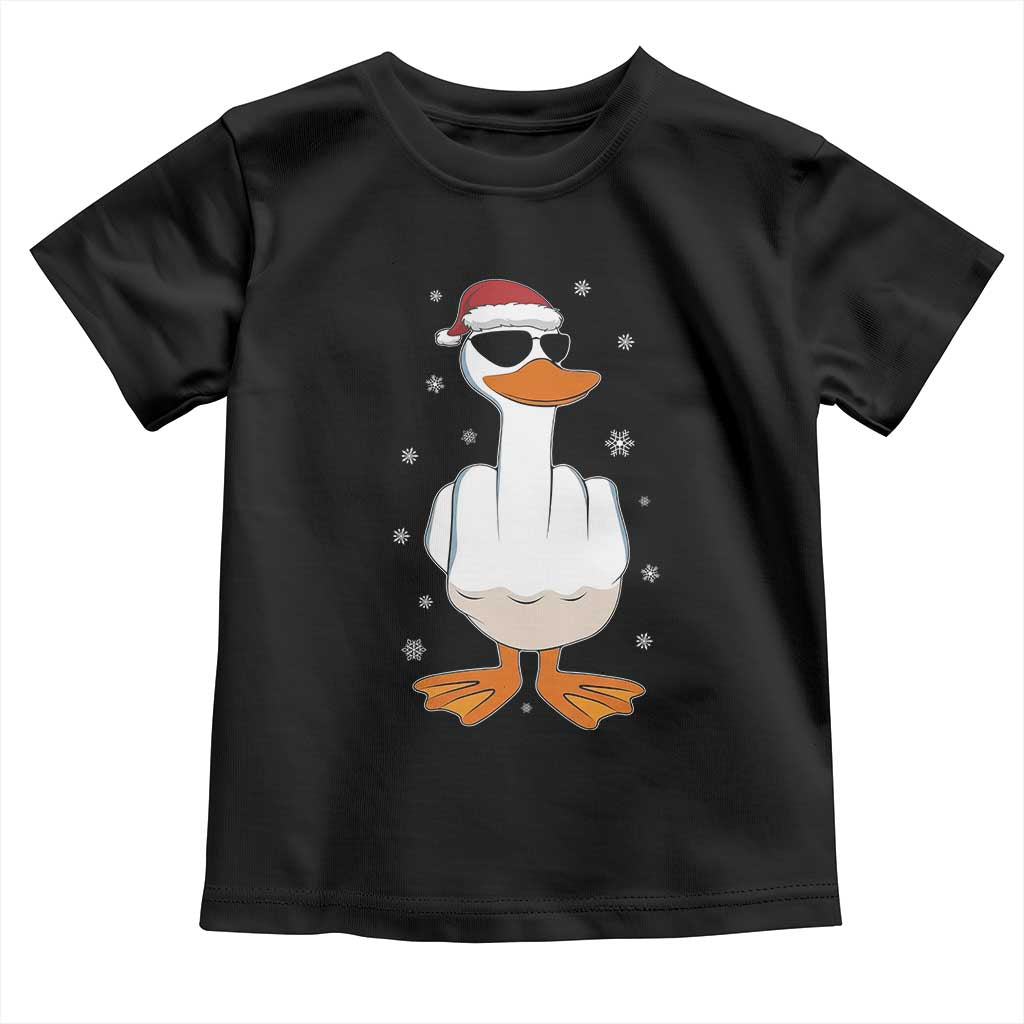 Funny Christmas Offensive Rude Duck Toddler T Shirt I Dont Give A Duck Middle Finger Xmas TS11 Black Print Your Wear