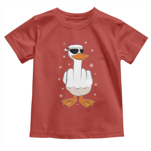Funny Christmas Offensive Rude Duck Toddler T Shirt I Dont Give A Duck Middle Finger Xmas TS11 Red Print Your Wear