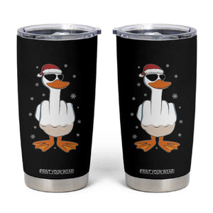 Funny Christmas Offensive Rude Duck Tumbler Cup I Dont Give A Duck Middle Finger Xmas TS11 Black Print Your Wear