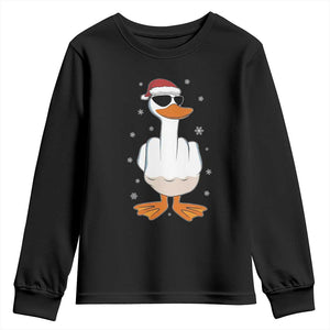 Funny Christmas Offensive Rude Duck Youth Sweatshirt I Dont Give A Duck Middle Finger Xmas TS11 Black Print Your Wear