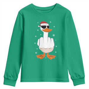 Funny Christmas Offensive Rude Duck Youth Sweatshirt I Dont Give A Duck Middle Finger Xmas TS11 Irish Green Print Your Wear