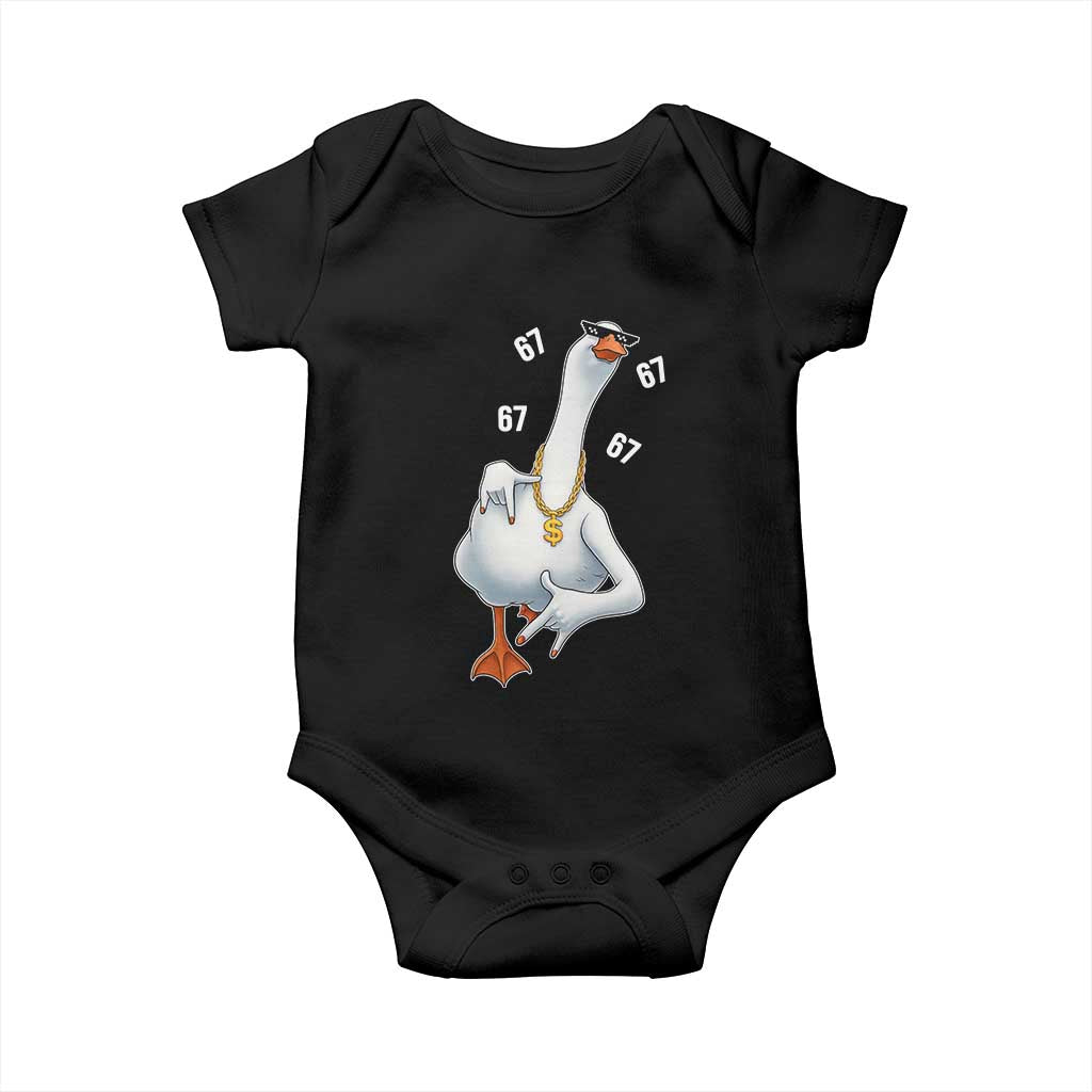 Funny 67 Cool Silly Goose Hip Hop Gangster Baby Onesie TS11 Black Print Your Wear