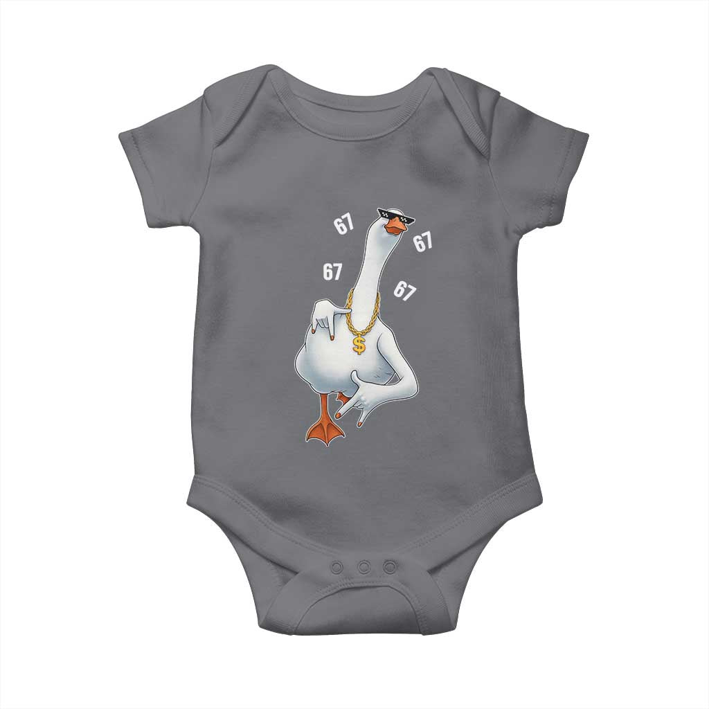 Funny 67 Cool Silly Goose Hip Hop Gangster Baby Onesie TS11 Charcoal Print Your Wear