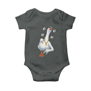 Funny 67 Cool Silly Goose Hip Hop Gangster Baby Onesie TS11 Dark Heather Print Your Wear