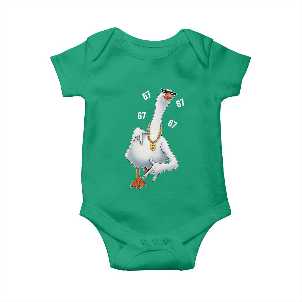 Funny 67 Cool Silly Goose Hip Hop Gangster Baby Onesie TS11 Irish Green Print Your Wear