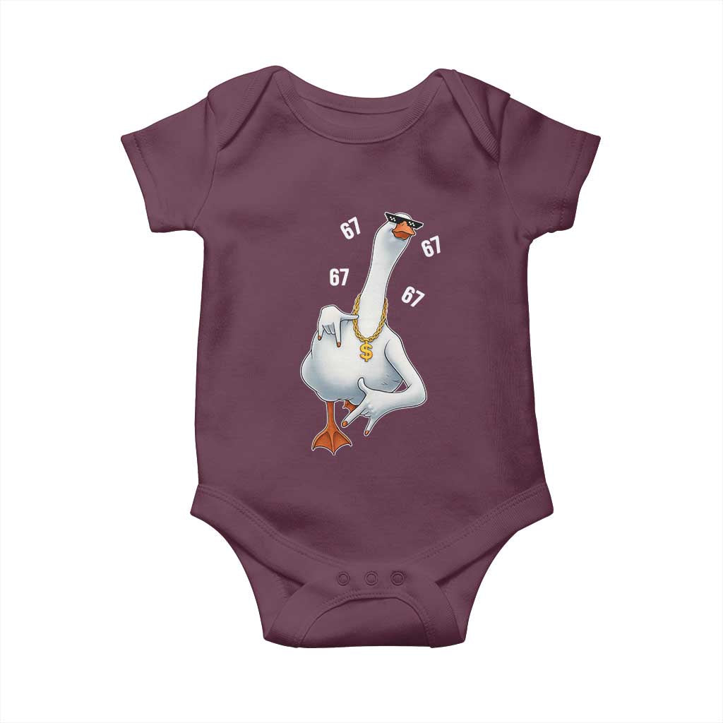 Funny 67 Cool Silly Goose Hip Hop Gangster Baby Onesie TS11 Maroon Print Your Wear