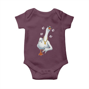 Funny 67 Cool Silly Goose Hip Hop Gangster Baby Onesie TS11 Maroon Print Your Wear