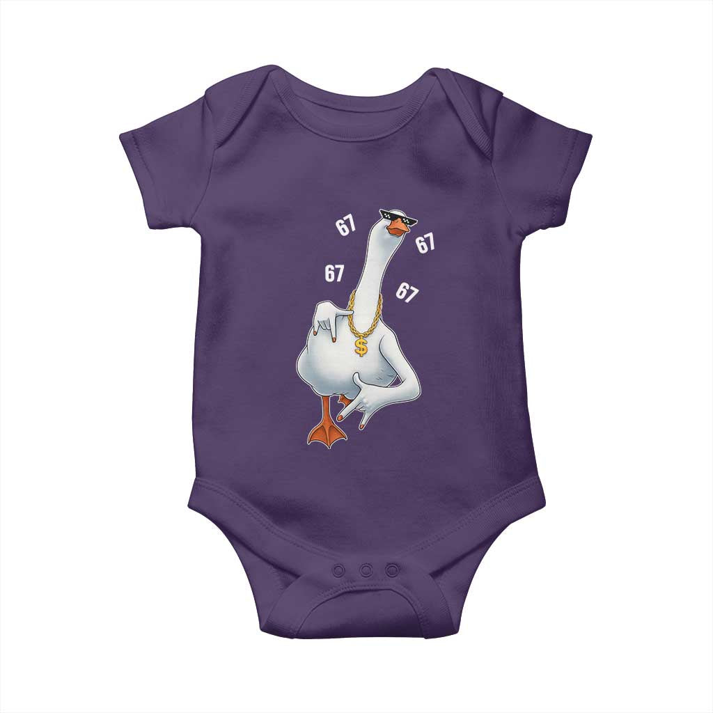 Funny 67 Cool Silly Goose Hip Hop Gangster Baby Onesie TS11 Purple Print Your Wear