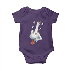 Funny 67 Cool Silly Goose Hip Hop Gangster Baby Onesie TS11 Purple Print Your Wear