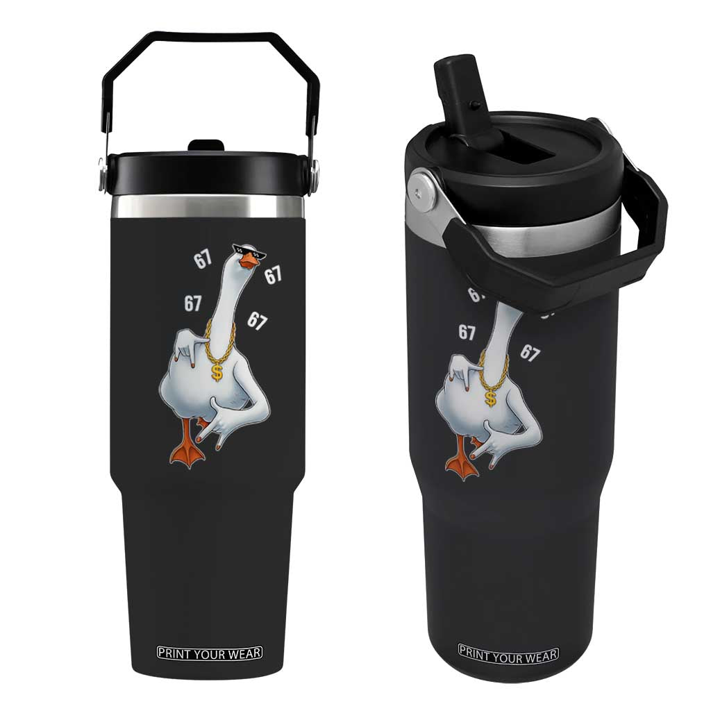 Funny 67 Cool Silly Goose Hip Hop Gangster Flip Straw Tumbler TS11 One Size: 30 oz Black Print Your Wear