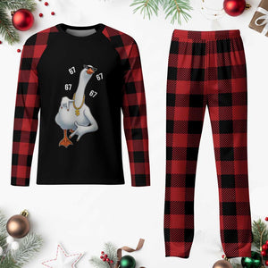 Funny 67 Cool Silly Goose Hip Hop Gangster Plaid Pajama Set TS11 Buffalo Plaid Print Your Wear