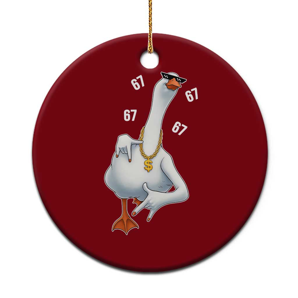 Funny 67 Cool Silly Goose Hip Hop Gangster Ceramic Ornament TS11 1pc Red Print Your Wear