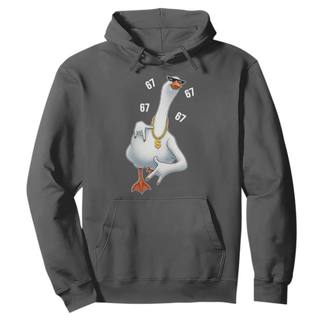 Funny 67 Cool Silly Goose Hip Hop Gangster Hoodie TS11 Dark Heather Print Your Wear