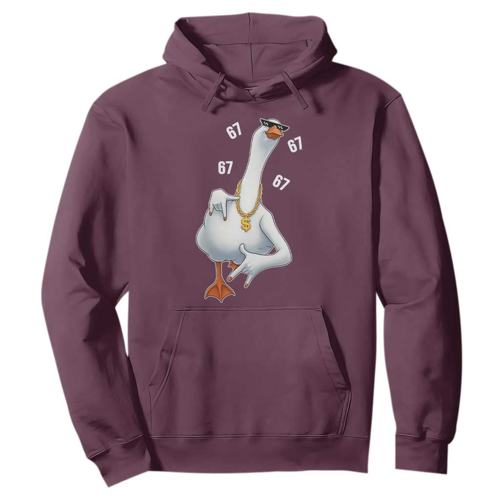 Funny 67 Cool Silly Goose Hip Hop Gangster Hoodie TS11 Maroon Print Your Wear