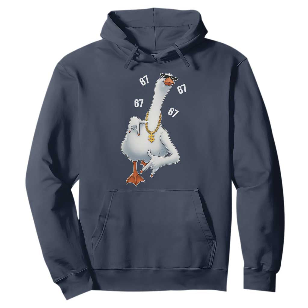 Funny 67 Cool Silly Goose Hip Hop Gangster Hoodie TS11 Navy Print Your Wear