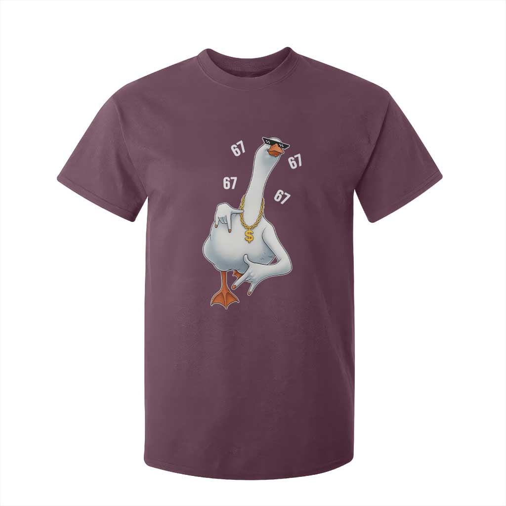 Funny 67 Cool Silly Goose Hip Hop Gangster T Shirt For Kid TS11 Maroon Print Your Wear