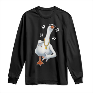 Funny 67 Cool Silly Goose Hip Hop Gangster Long Sleeve Shirt TS11 Black Print Your Wear