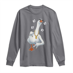 Funny 67 Cool Silly Goose Hip Hop Gangster Long Sleeve Shirt TS11 Charcoal Print Your Wear