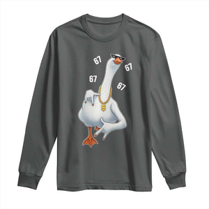 Funny 67 Cool Silly Goose Hip Hop Gangster Long Sleeve Shirt TS11 Dark Heather Print Your Wear