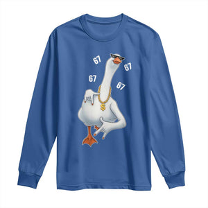 Funny 67 Cool Silly Goose Hip Hop Gangster Long Sleeve Shirt TS11 Royal Blue Print Your Wear