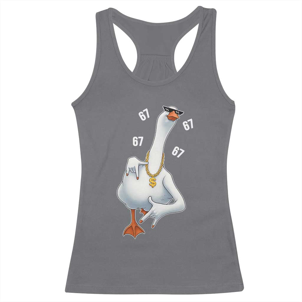 Funny 67 Cool Silly Goose Hip Hop Gangster Racerback Tank Top TS11 Charcoal Print Your Wear