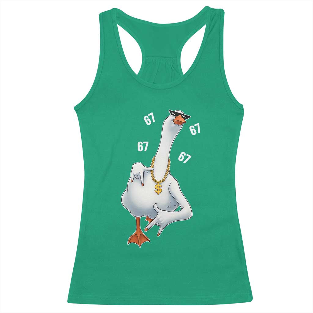 Funny 67 Cool Silly Goose Hip Hop Gangster Racerback Tank Top TS11 Irish Green Print Your Wear