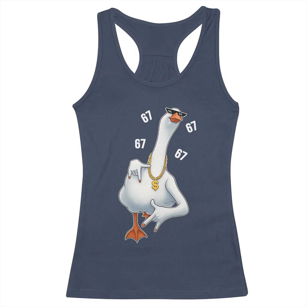 Funny 67 Cool Silly Goose Hip Hop Gangster Racerback Tank Top TS11 Navy Print Your Wear