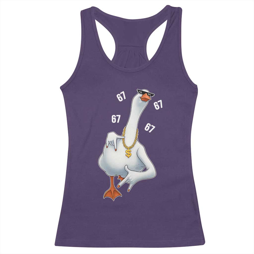 Funny 67 Cool Silly Goose Hip Hop Gangster Racerback Tank Top TS11 Purple Print Your Wear