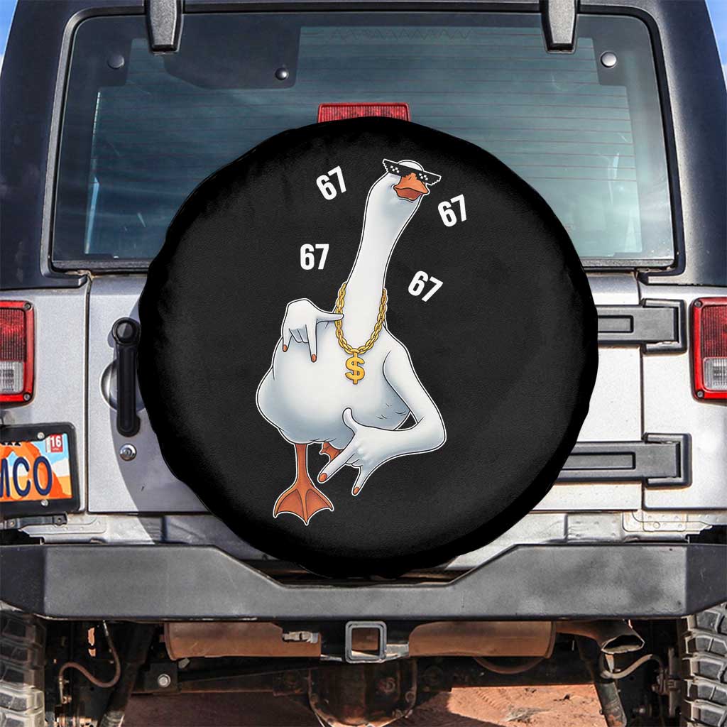 Funny 67 Cool Silly Goose Hip Hop Gangster Spare Tire Cover TS11 No hole Black Print Your Wear