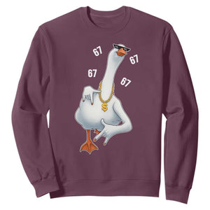 Funny 67 Cool Silly Goose Hip Hop Gangster Sweatshirt TS11 Maroon Print Your Wear