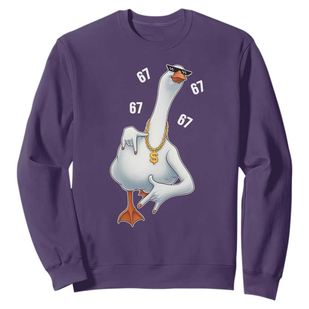Funny 67 Cool Silly Goose Hip Hop Gangster Sweatshirt TS11 Purple Print Your Wear