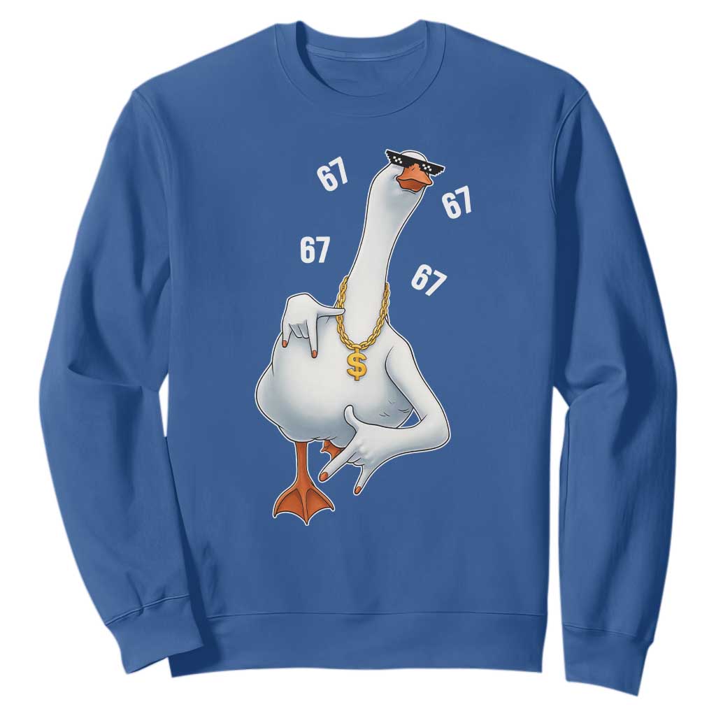 Funny 67 Cool Silly Goose Hip Hop Gangster Sweatshirt TS11 Royal Blue Print Your Wear