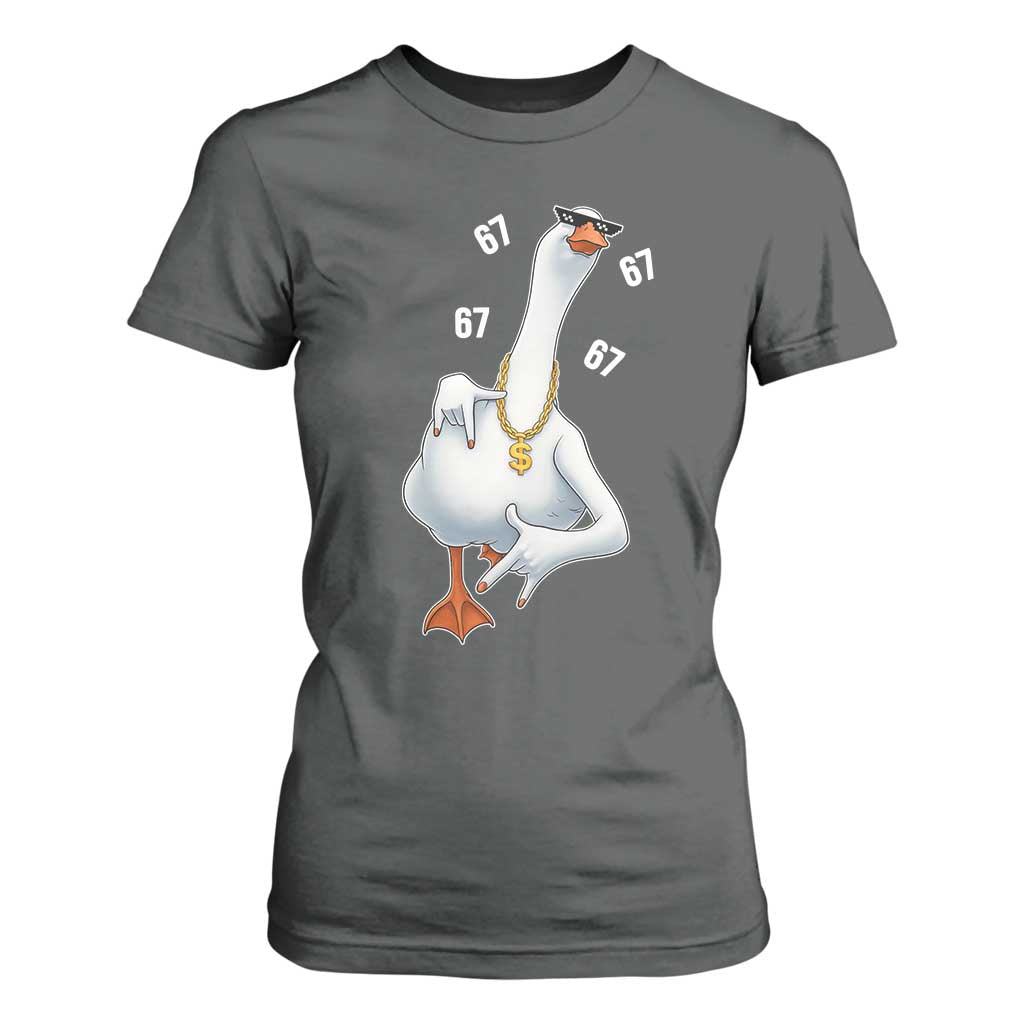 Funny 67 Cool Silly Goose Hip Hop Gangster T Shirt For Women TS11 Dark Heather Print Your Wear