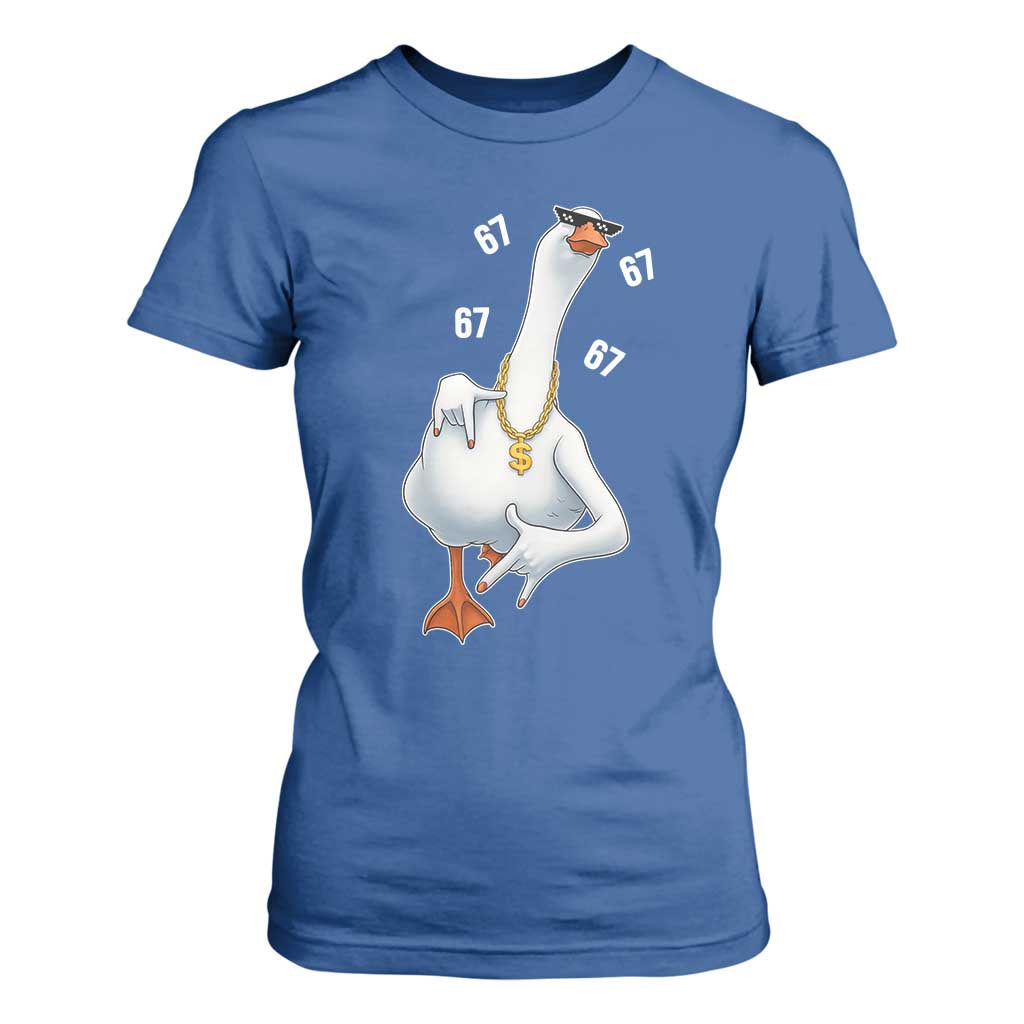 Funny 67 Cool Silly Goose Hip Hop Gangster T Shirt For Women TS11 Royal Blue Print Your Wear