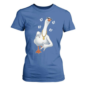 Funny 67 Cool Silly Goose Hip Hop Gangster T Shirt For Women TS11 Royal Blue Print Your Wear