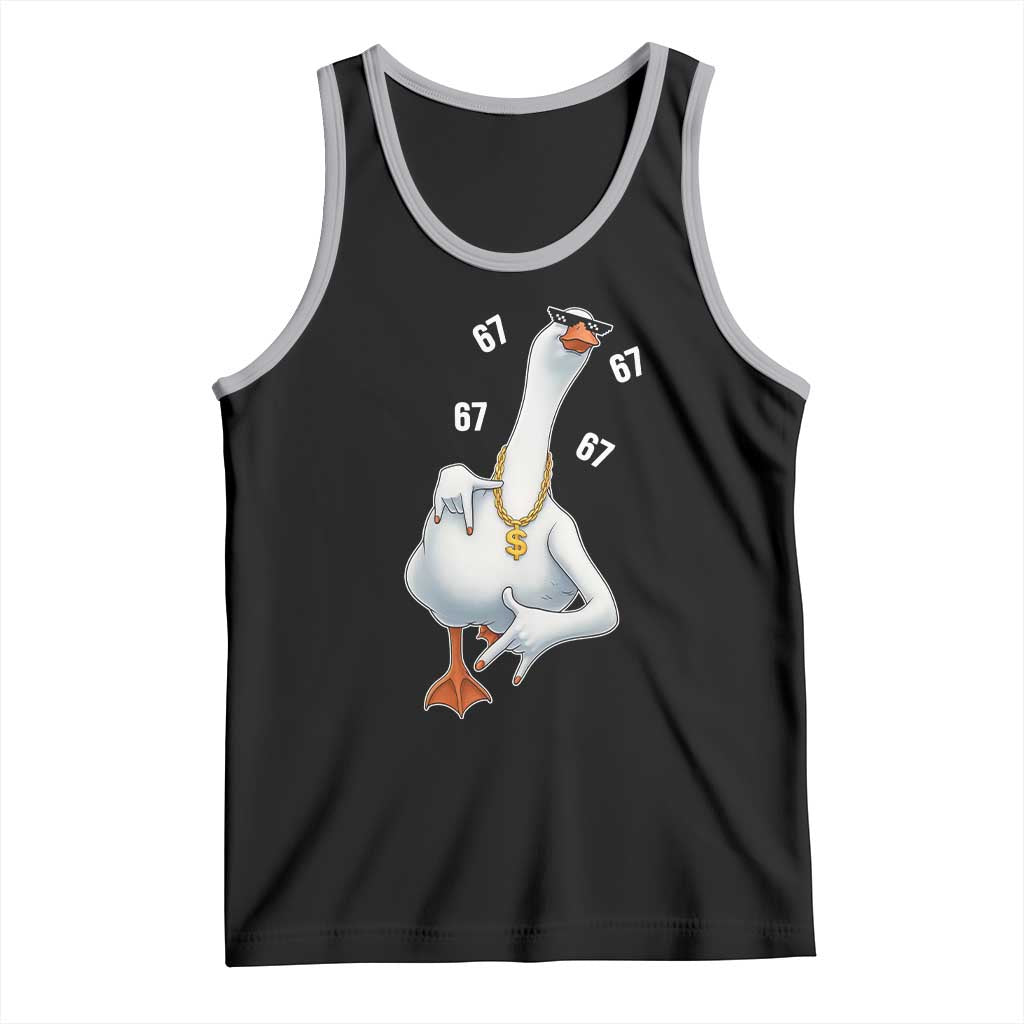 Funny 67 Cool Silly Goose Hip Hop Gangster Tank Top TS11 Black Athletic Heather Print Your Wear