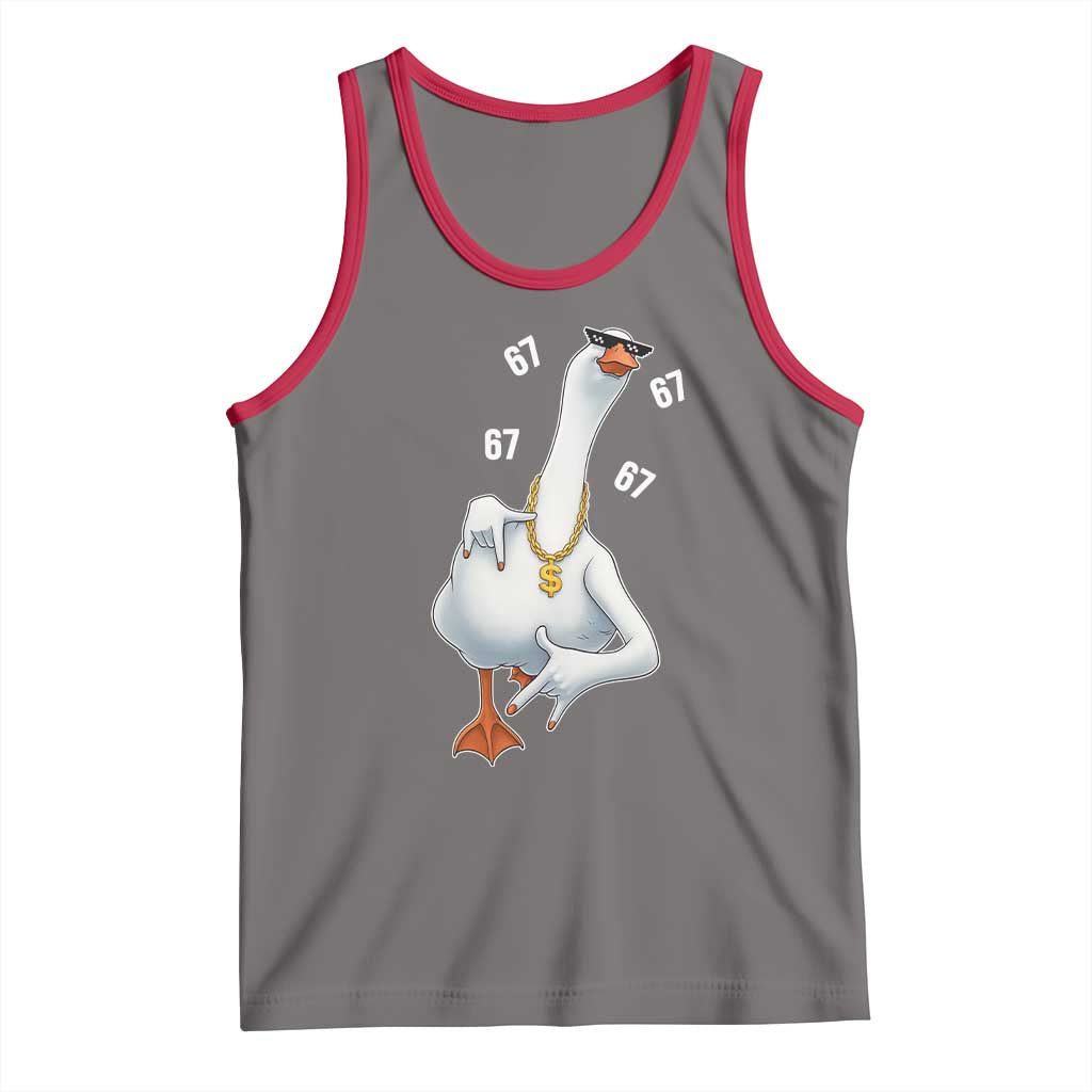 Funny 67 Cool Silly Goose Hip Hop Gangster Tank Top TS11 Deep Heather Red Print Your Wear