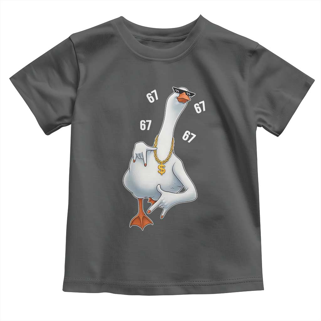 Funny 67 Cool Silly Goose Hip Hop Gangster Toddler T Shirt TS11 Dark Heather Print Your Wear