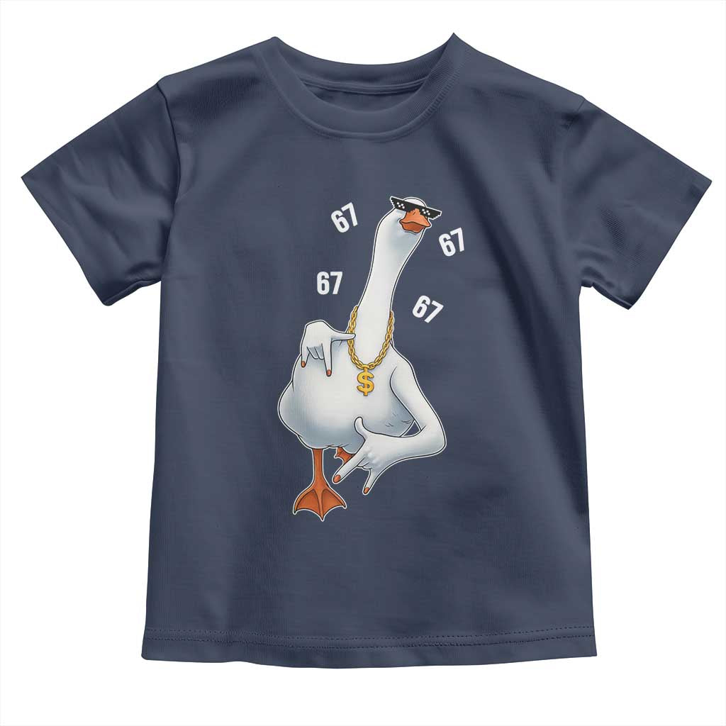 Funny 67 Cool Silly Goose Hip Hop Gangster Toddler T Shirt TS11 Navy Print Your Wear