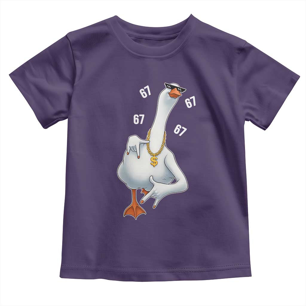 Funny 67 Cool Silly Goose Hip Hop Gangster Toddler T Shirt TS11 Purple Print Your Wear