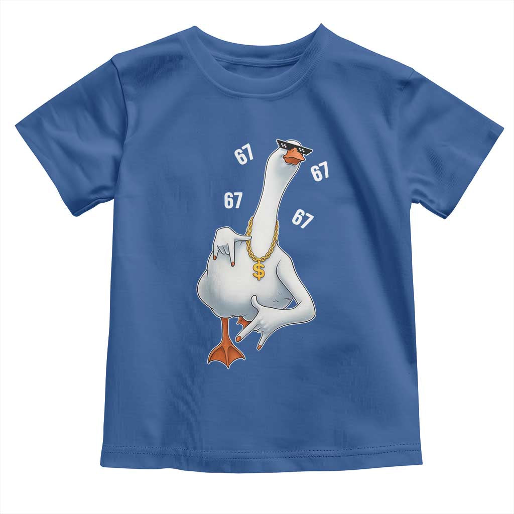 Funny 67 Cool Silly Goose Hip Hop Gangster Toddler T Shirt TS11 Royal Blue Print Your Wear